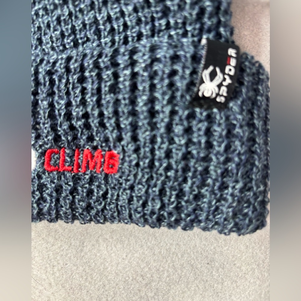 Spyder OS Ribbed Heather Knit Beanie with 'Prepare to Climb' Embroidery - Picture 3 of 7